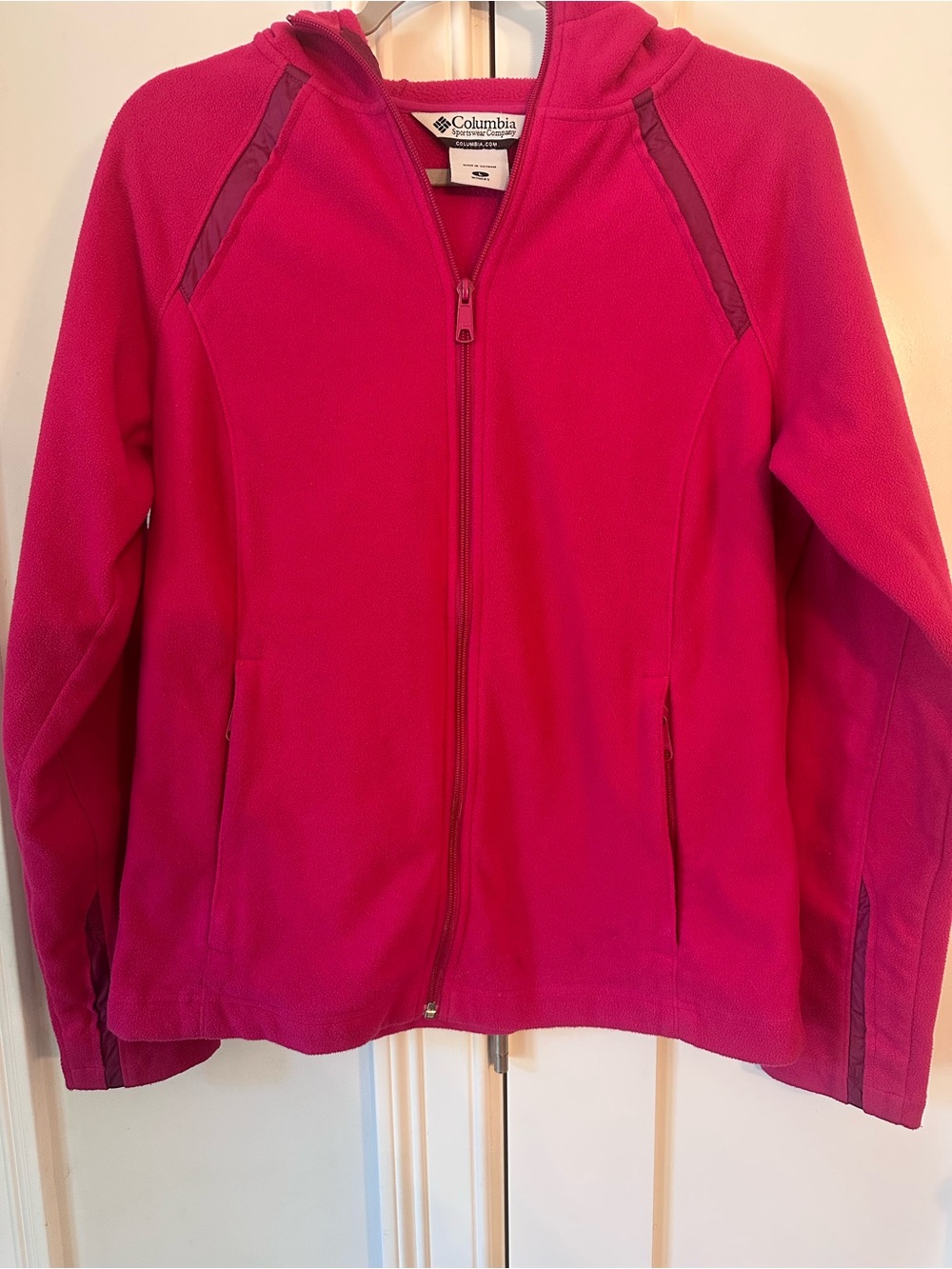 Columbia Girls' Hot Pink Hooded Full-Zip Jacket